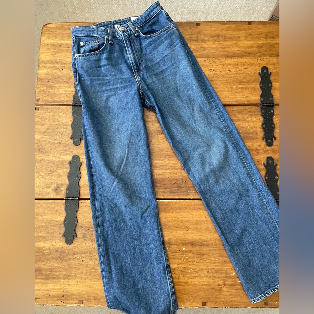 Rag & Bone Ruth Super High-Rise Straight Leg Jeans Baywater Size 24 - Picture 8 of 16